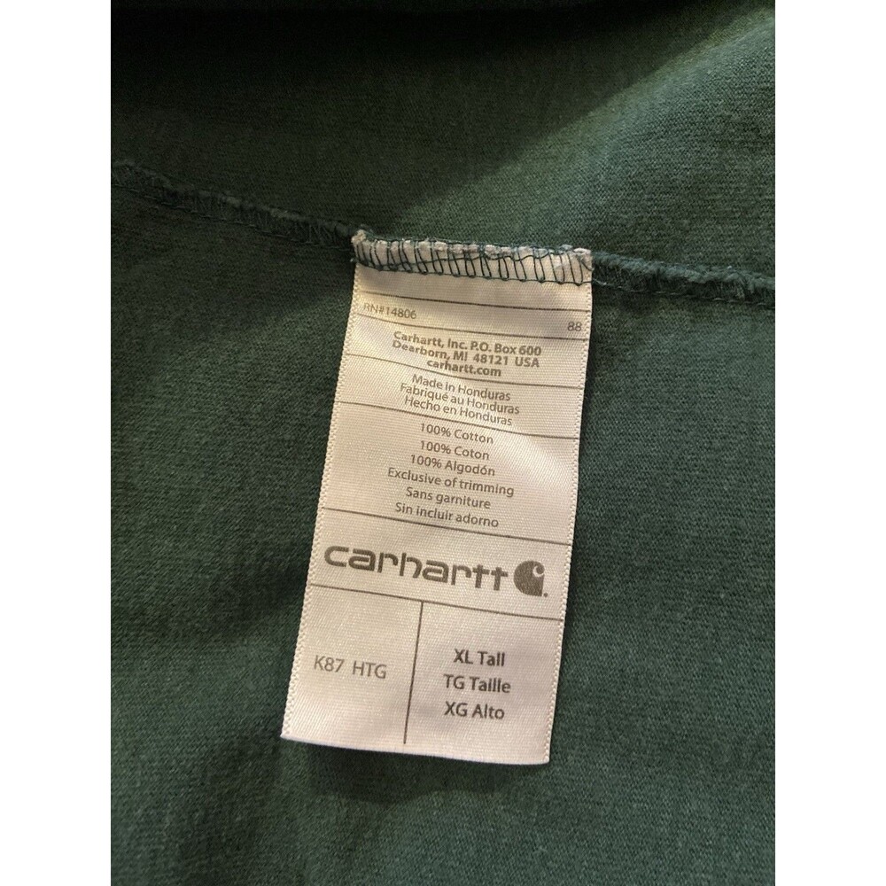 Carhartt Pocket T Shirt Men’s XL Tall Green Short Sleeve Faded Vintage Inspired - Picture 11 of 16